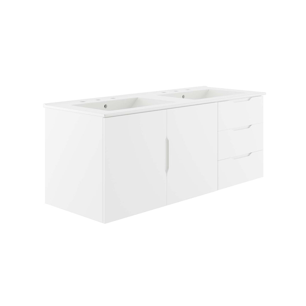 Vitality 48" Double Sink Bathroom Vanity - White White