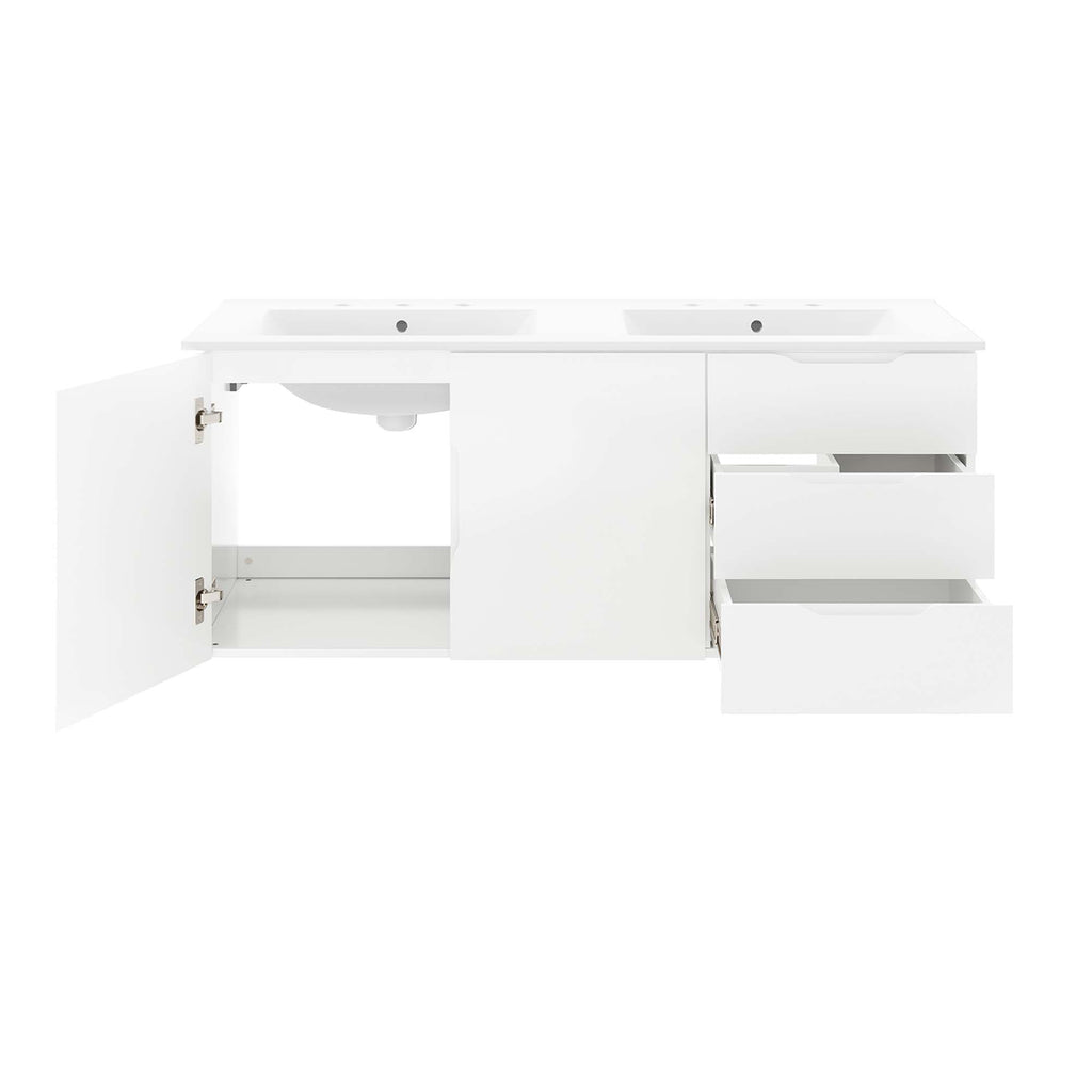 Vitality 48" Double Sink Bathroom Vanity - White White
