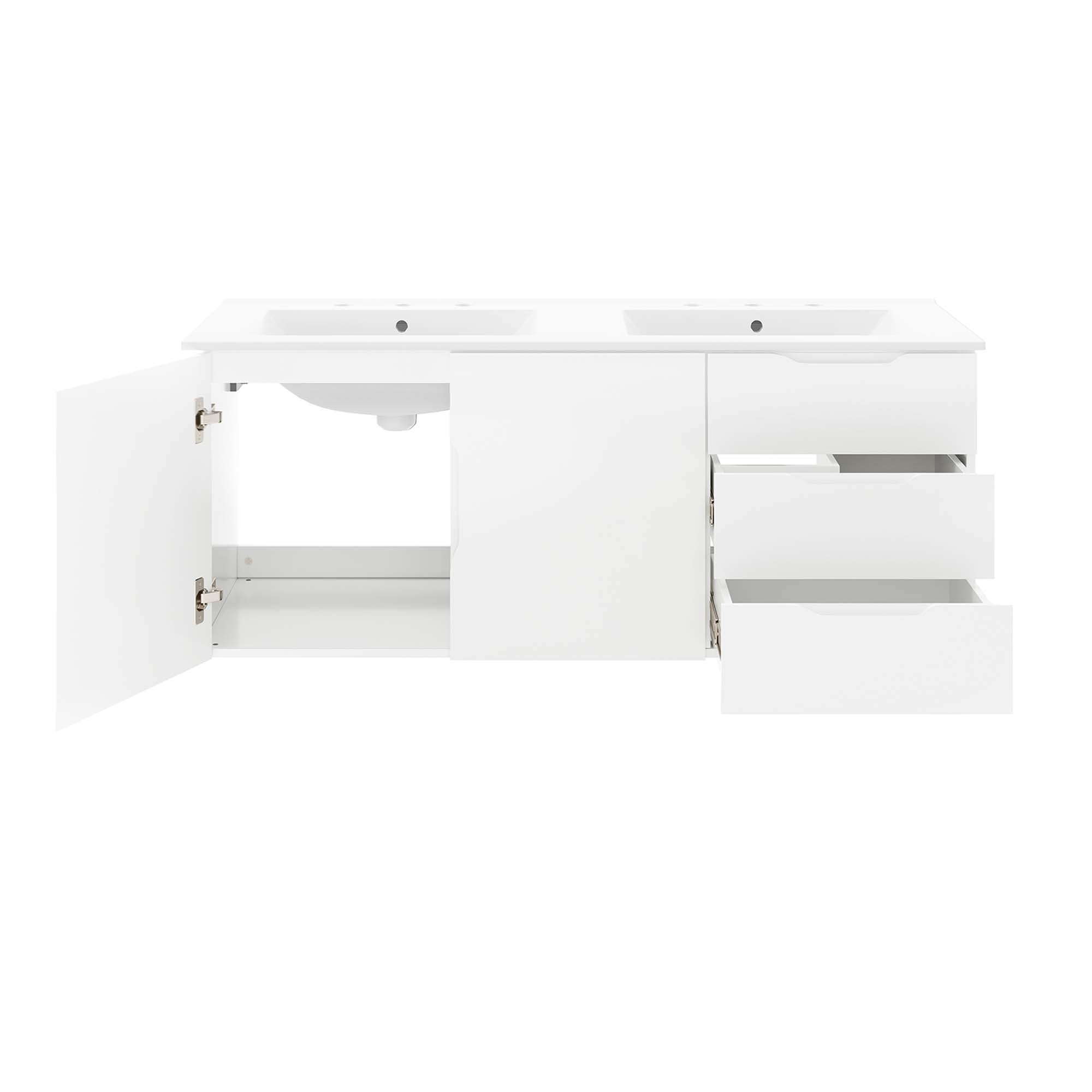 Vitality 48" Double Sink Bathroom Vanity - White White