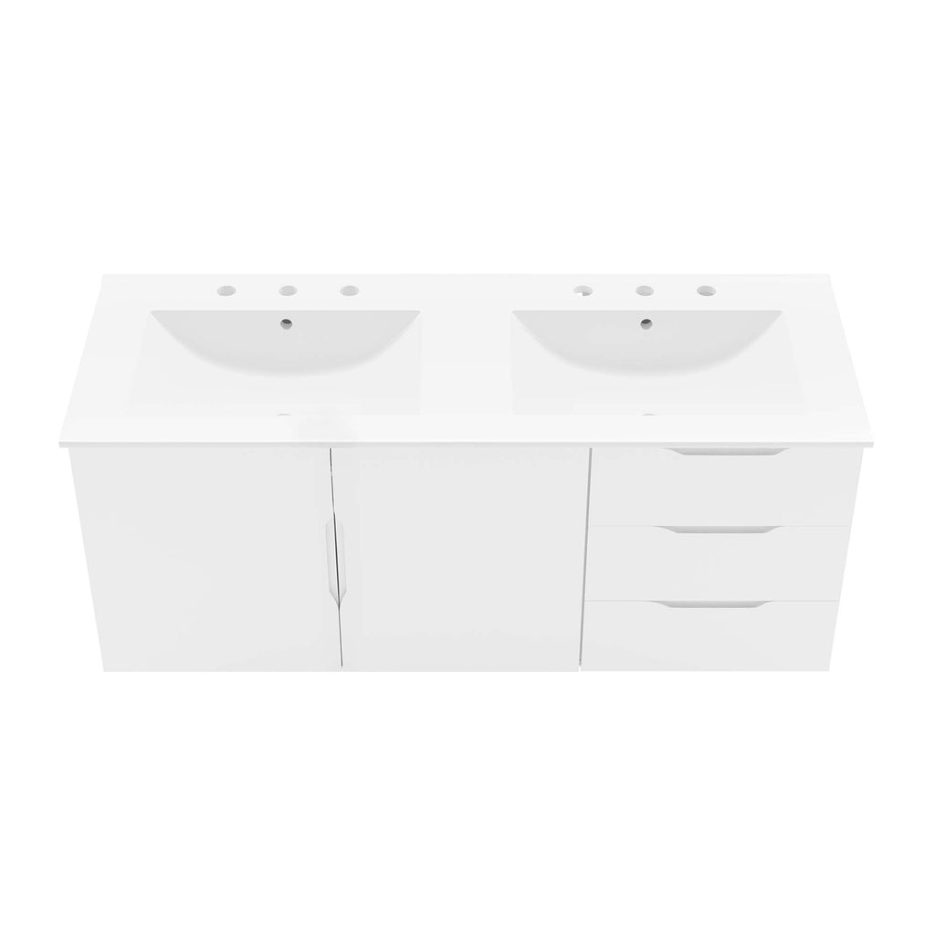 Vitality 48" Double Sink Bathroom Vanity - White White