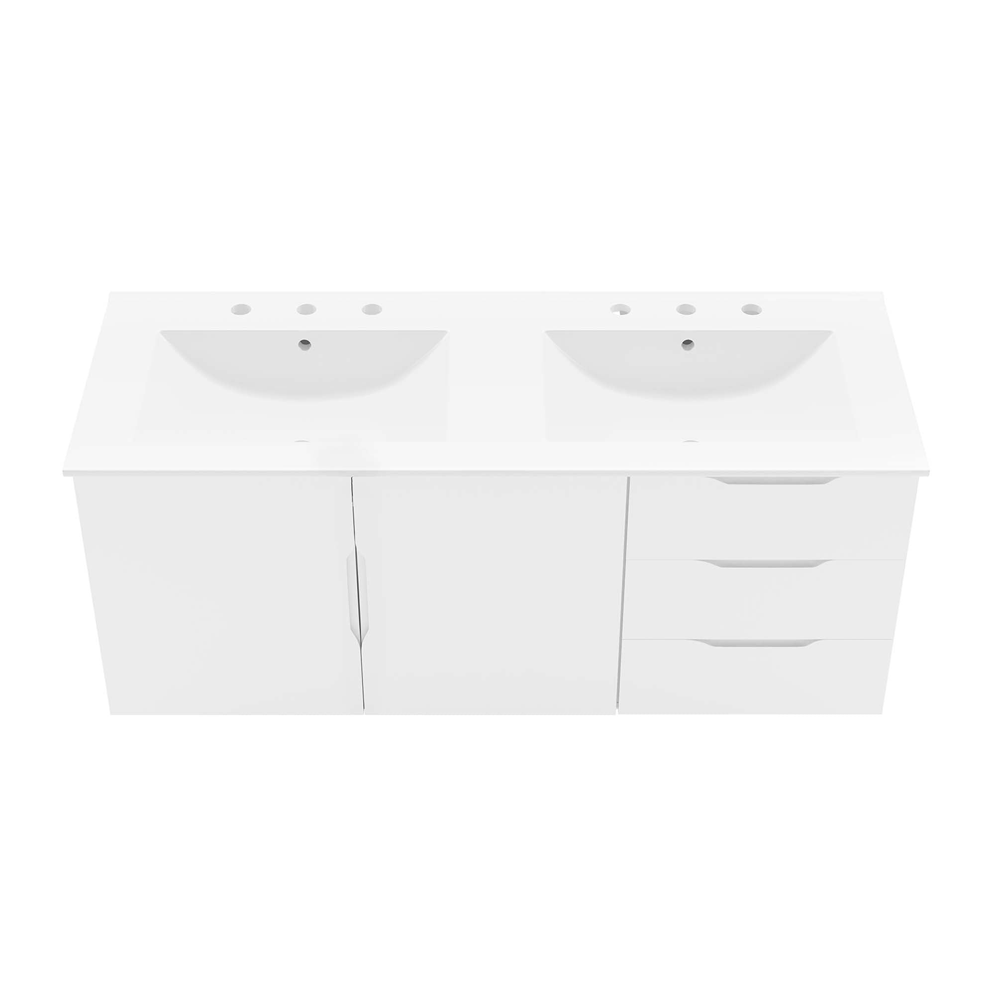 Vitality 48" Double Sink Bathroom Vanity - White White