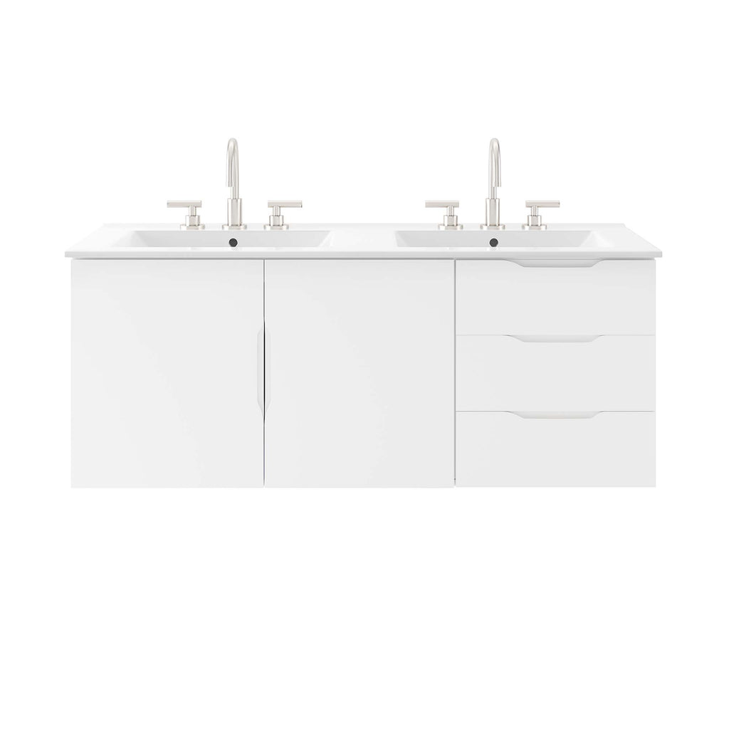 Vitality 48" Double Sink Bathroom Vanity - White White