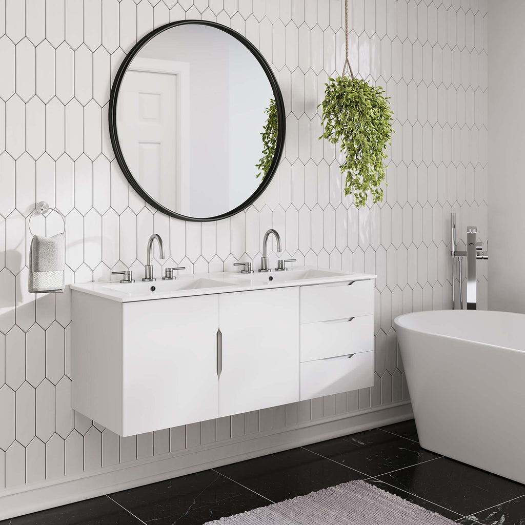 Vitality 48" Double Sink Bathroom Vanity - White White