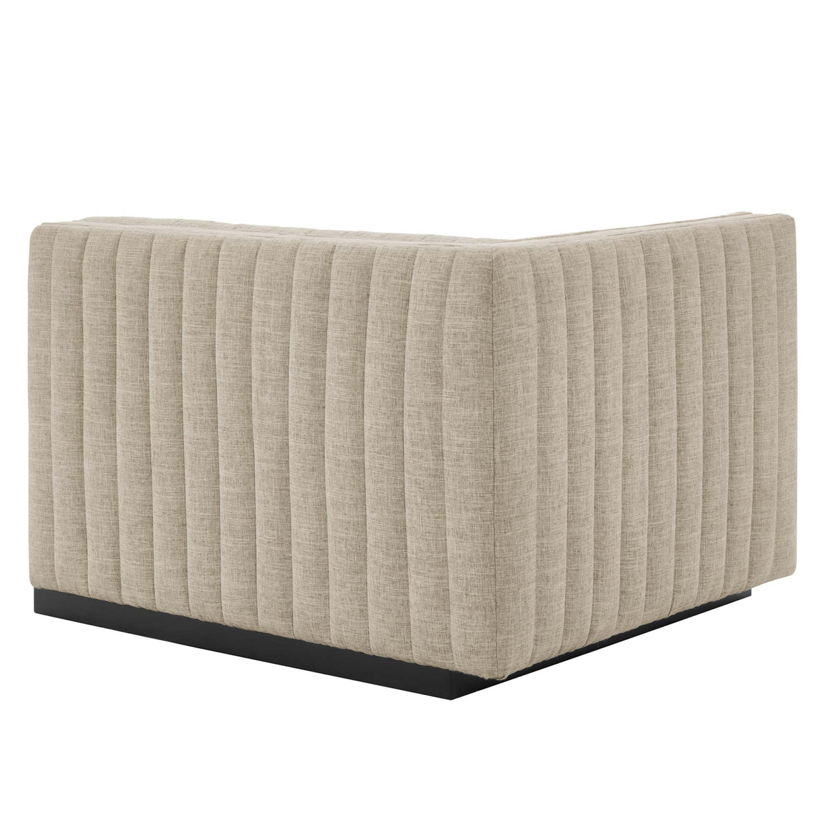 Conjure Channel Tufted Upholstered Fabric Loveseat - Black Beige