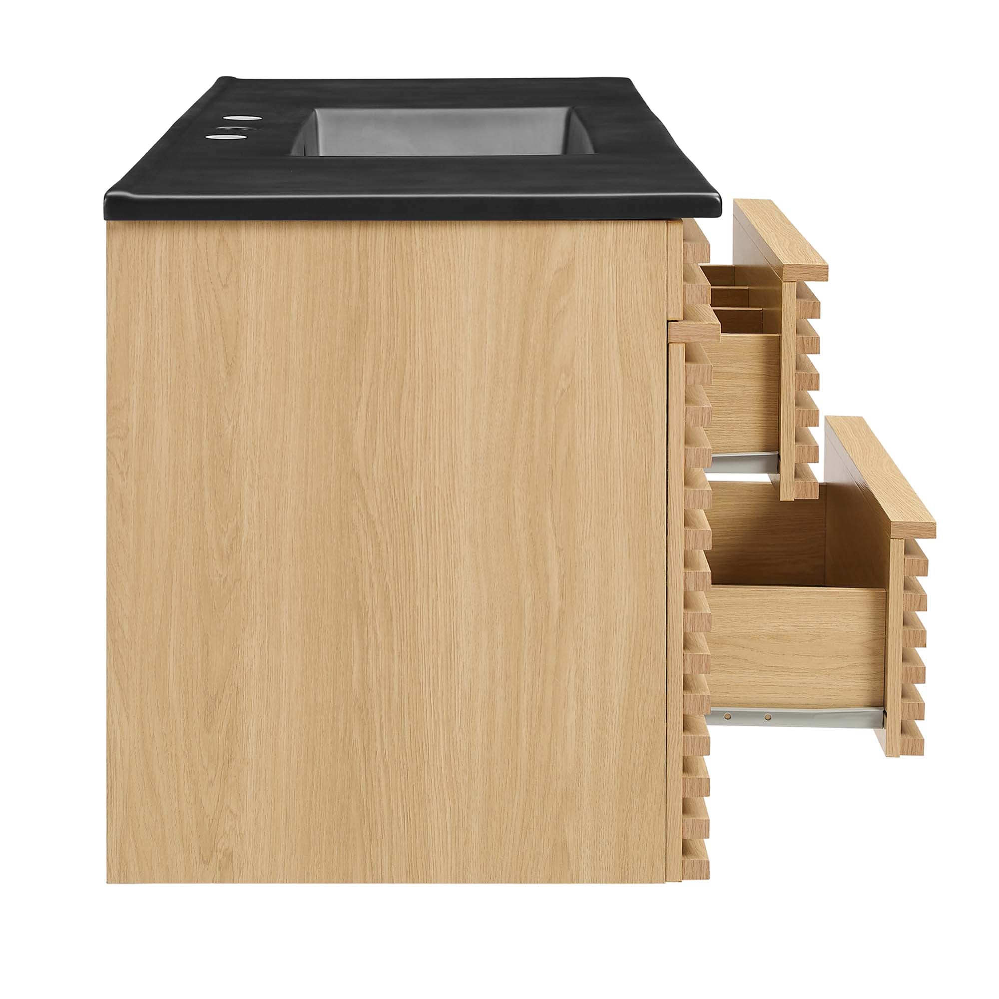 Render 48" Wall-Mount Bathroom Vanity - Oak Black