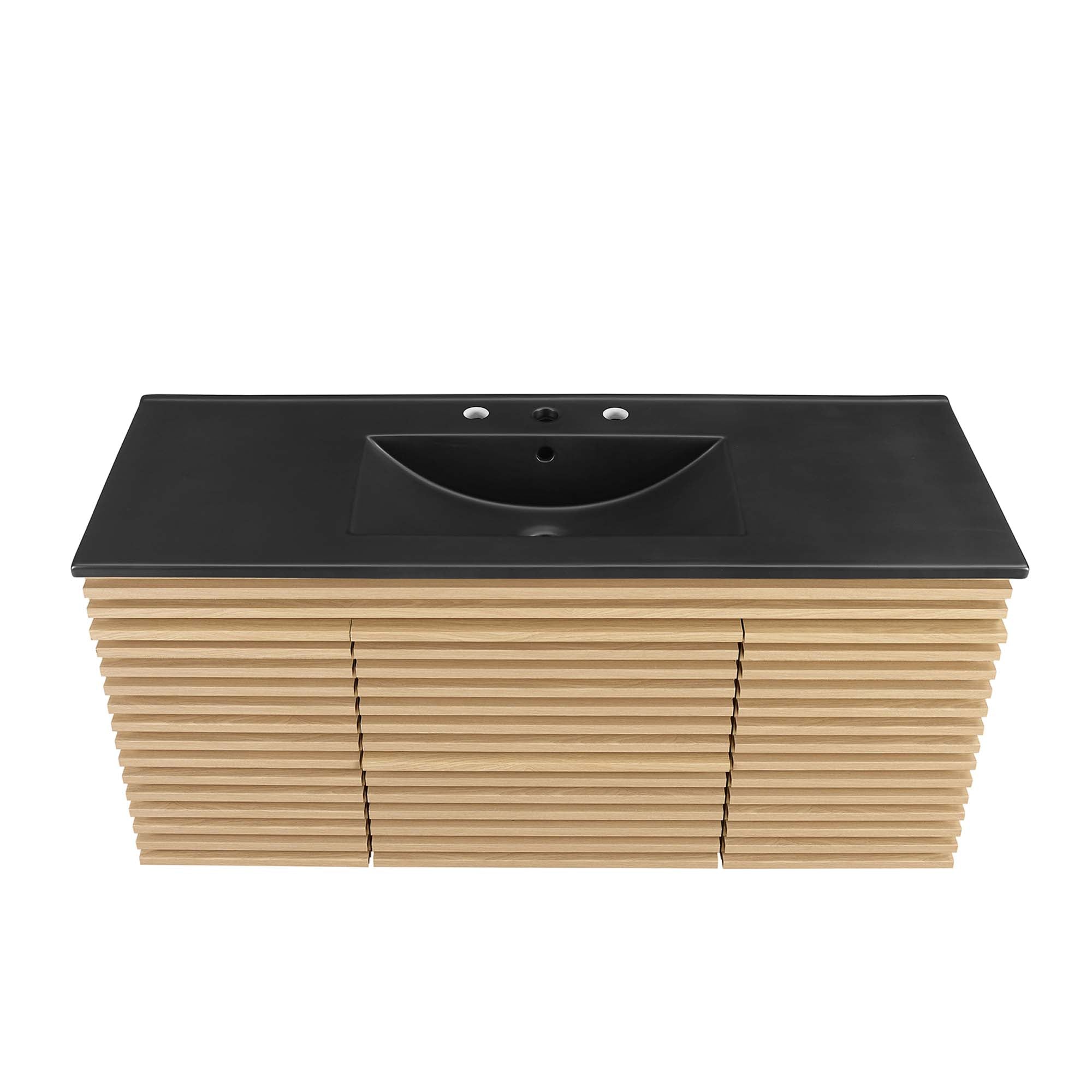 Render 48" Wall-Mount Bathroom Vanity - Oak Black