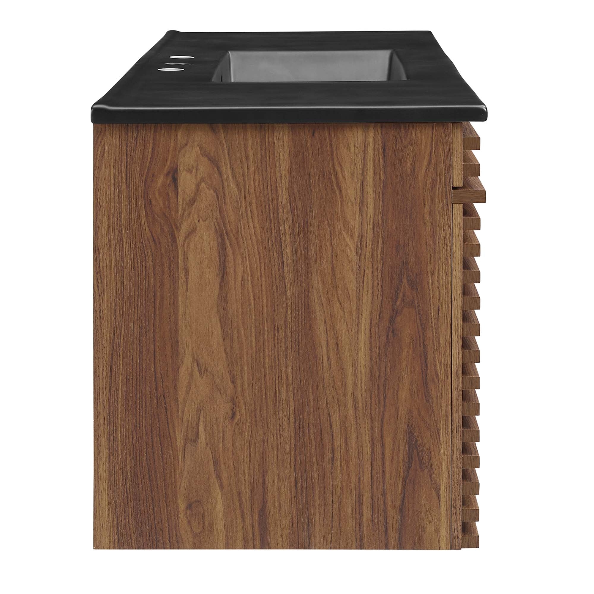 Render 48" Wall-Mount Bathroom Vanity - Walnut Black