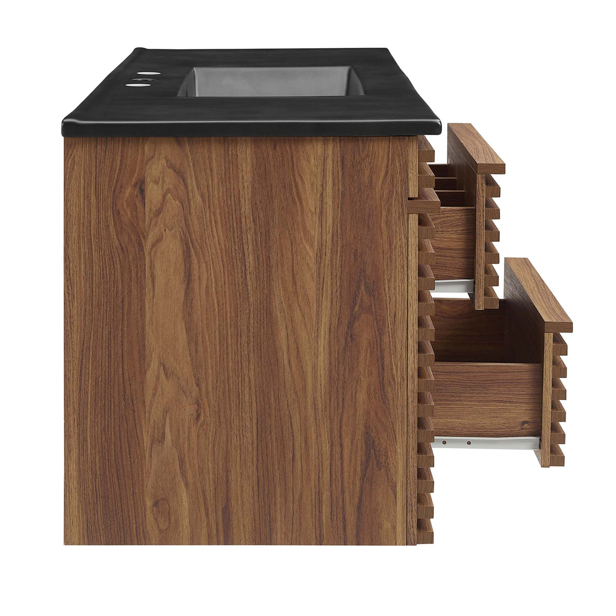 Render 48" Wall-Mount Bathroom Vanity - Walnut Black