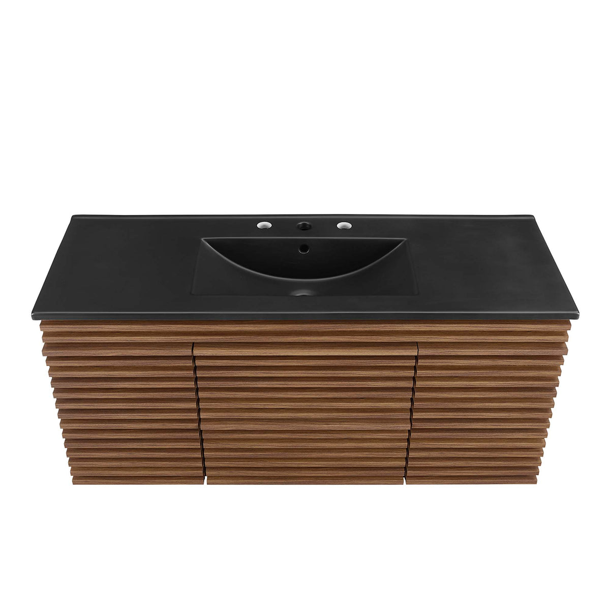 Render 48" Wall-Mount Bathroom Vanity - Walnut Black