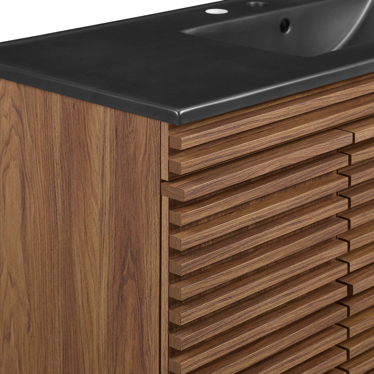 Render 48" Wall-Mount Bathroom Vanity - Walnut Black