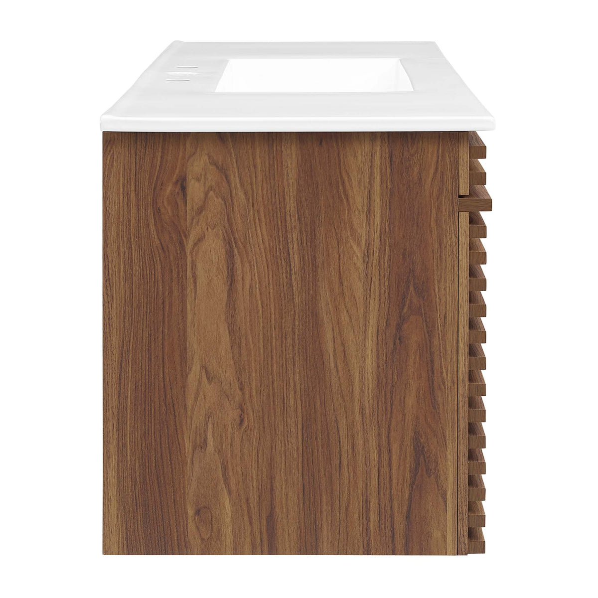 Render 48" Wall-Mount Bathroom Vanity - Walnut White