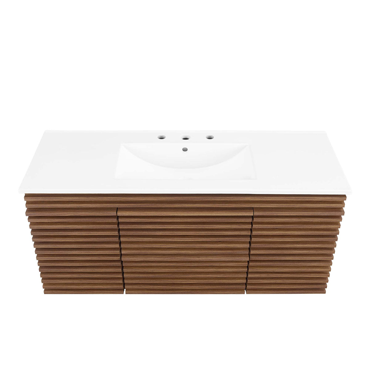 Render 48" Wall-Mount Bathroom Vanity - Walnut White
