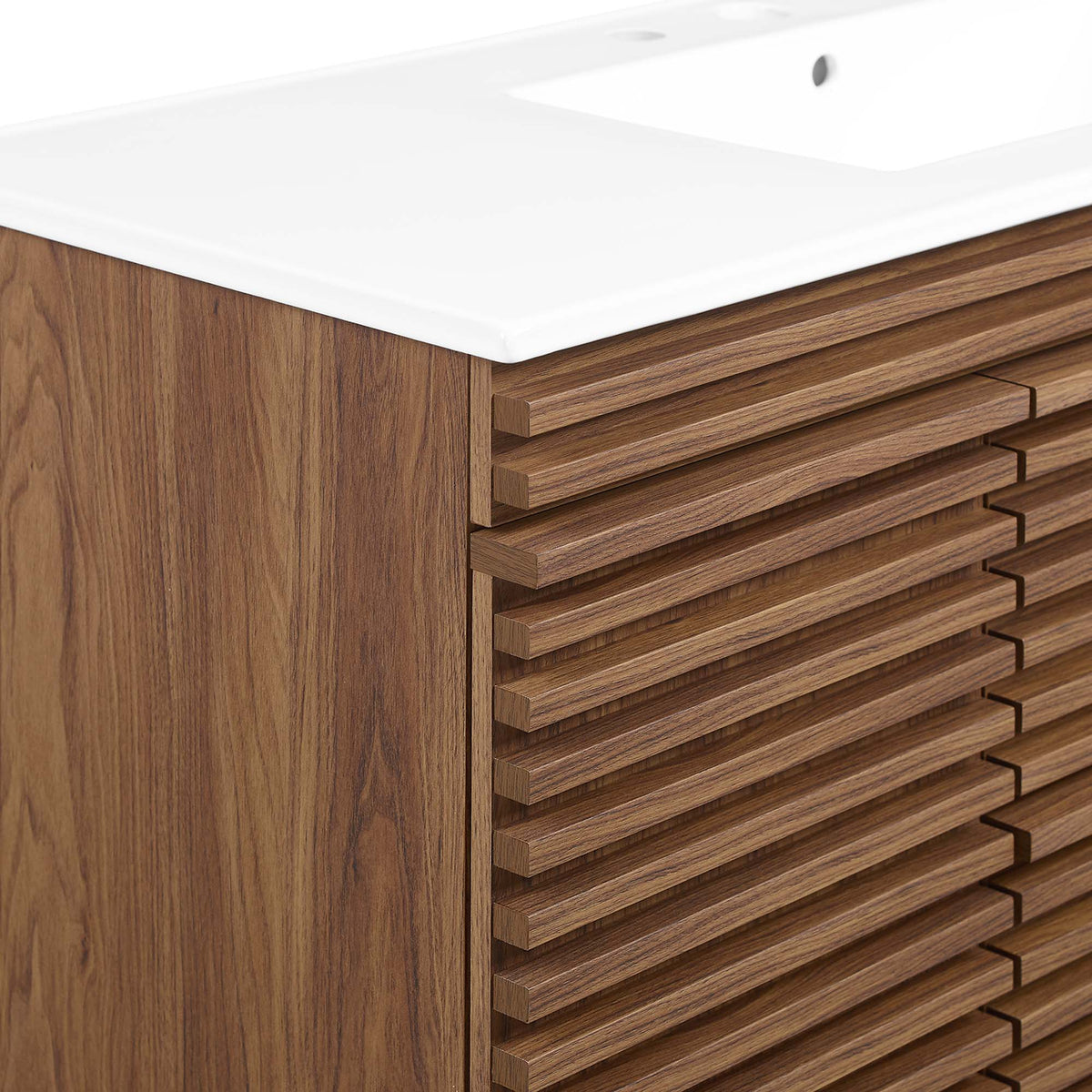 Render 48" Wall-Mount Bathroom Vanity - Walnut White