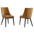 Viscount Accent Performance Velvet Dining Chairs Set of 2 - Cognac