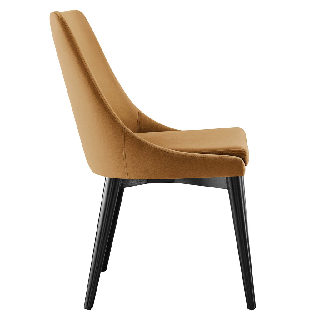 Viscount Accent Performance Velvet Dining Chairs Set of 2 - Cognac