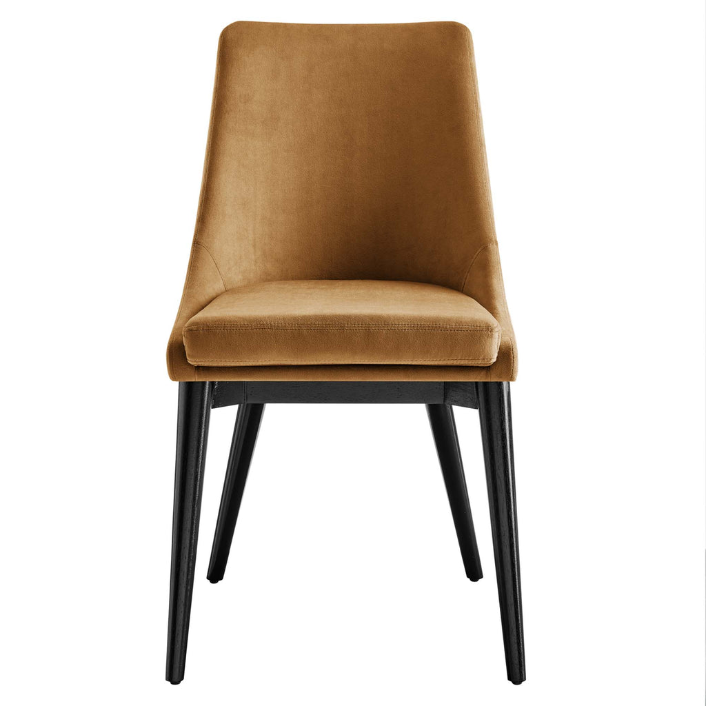 Viscount Accent Performance Velvet Dining Chairs Set of 2 - Cognac