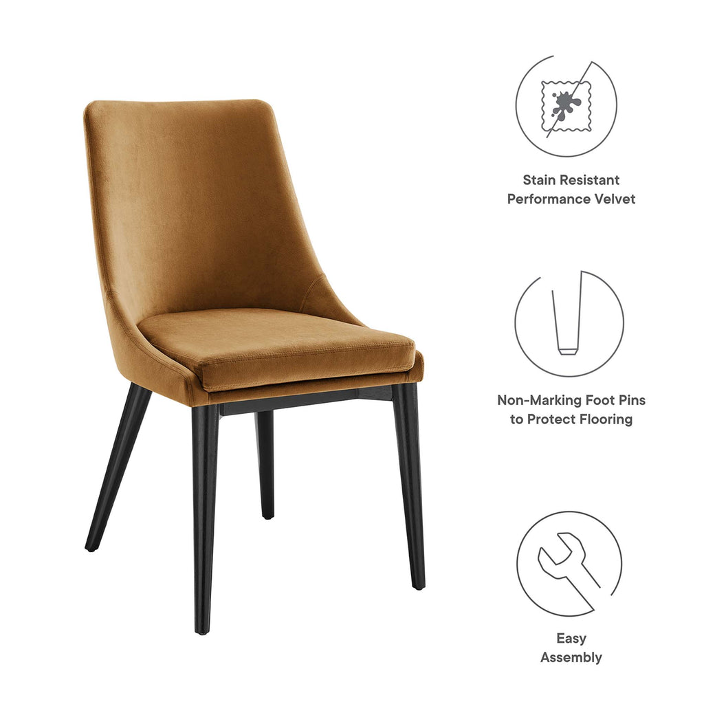 Viscount Accent Performance Velvet Dining Chairs Set of 2 - Cognac