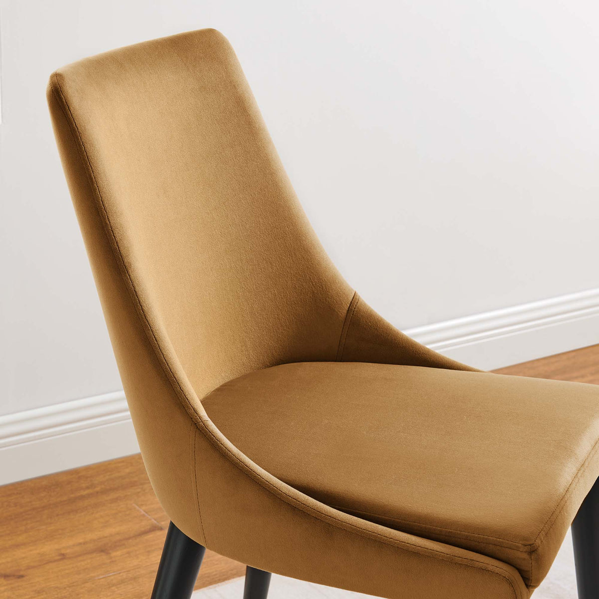 Viscount Accent Performance Velvet Dining Chairs Set of 2 - Cognac