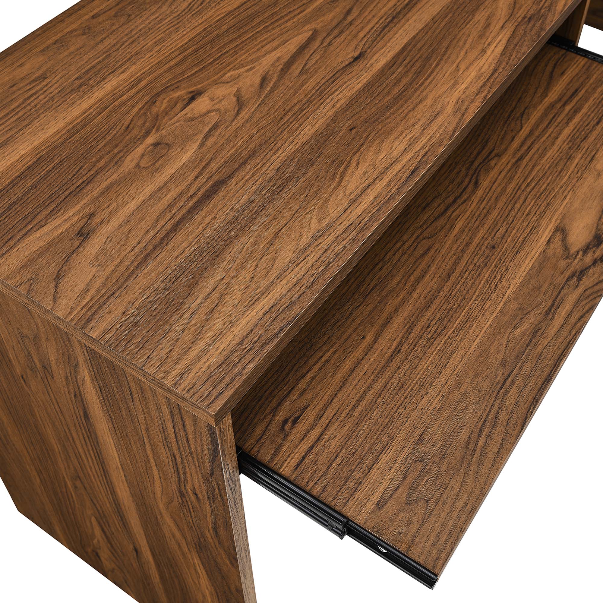 Render Wood Desk and File Cabinet Set - Walnut