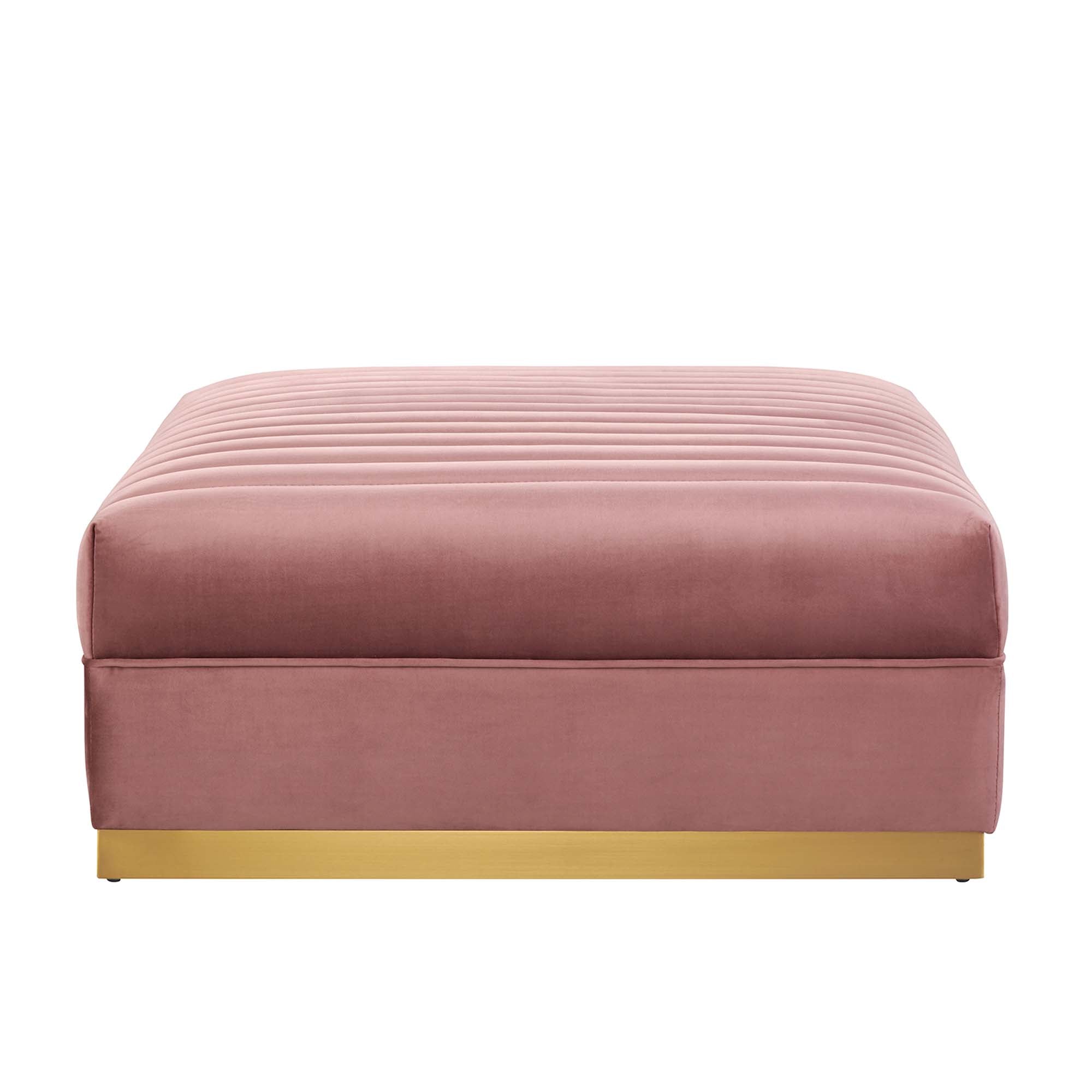 Sanguine 5-Piece Channel Tufted Performance Velvet Modular Sectional Sofa - Dusty Rose