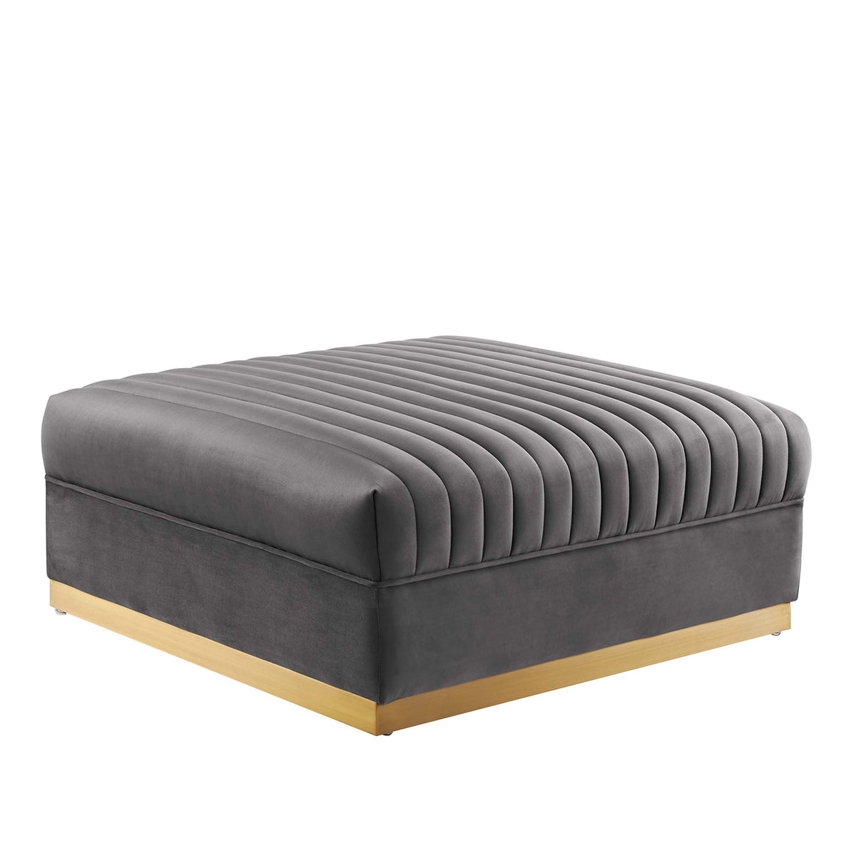 Sanguine 5-Piece Channel Tufted Performance Velvet Modular Sectional Sofa - Gray