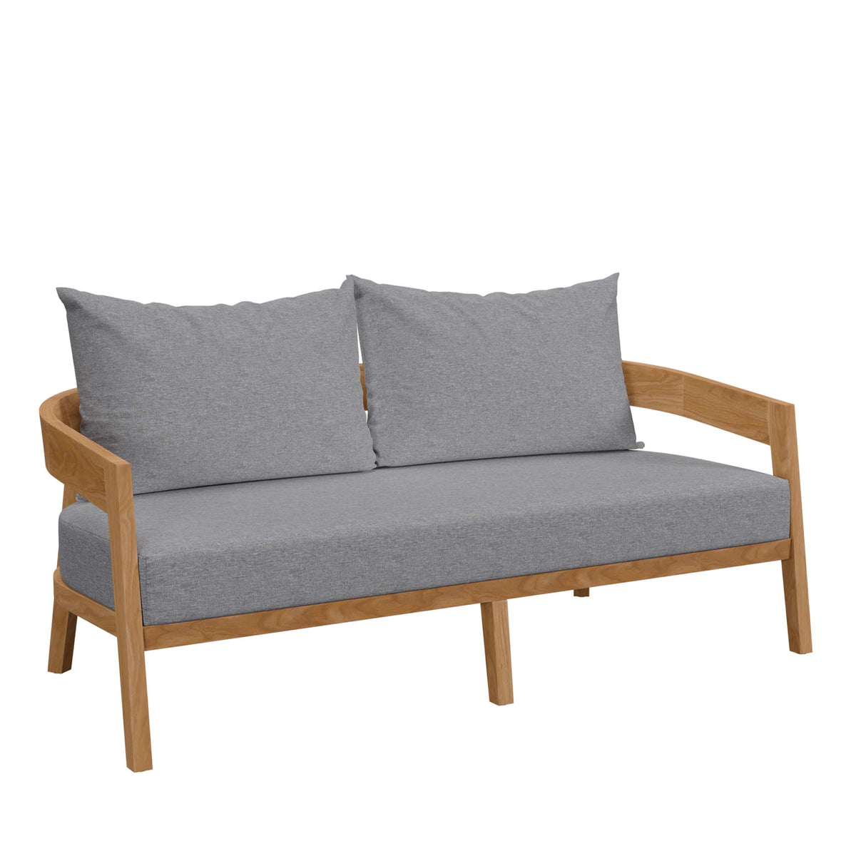 Brisbane 6-Piece Teak Wood Outdoor Patio Set - Natural Gray