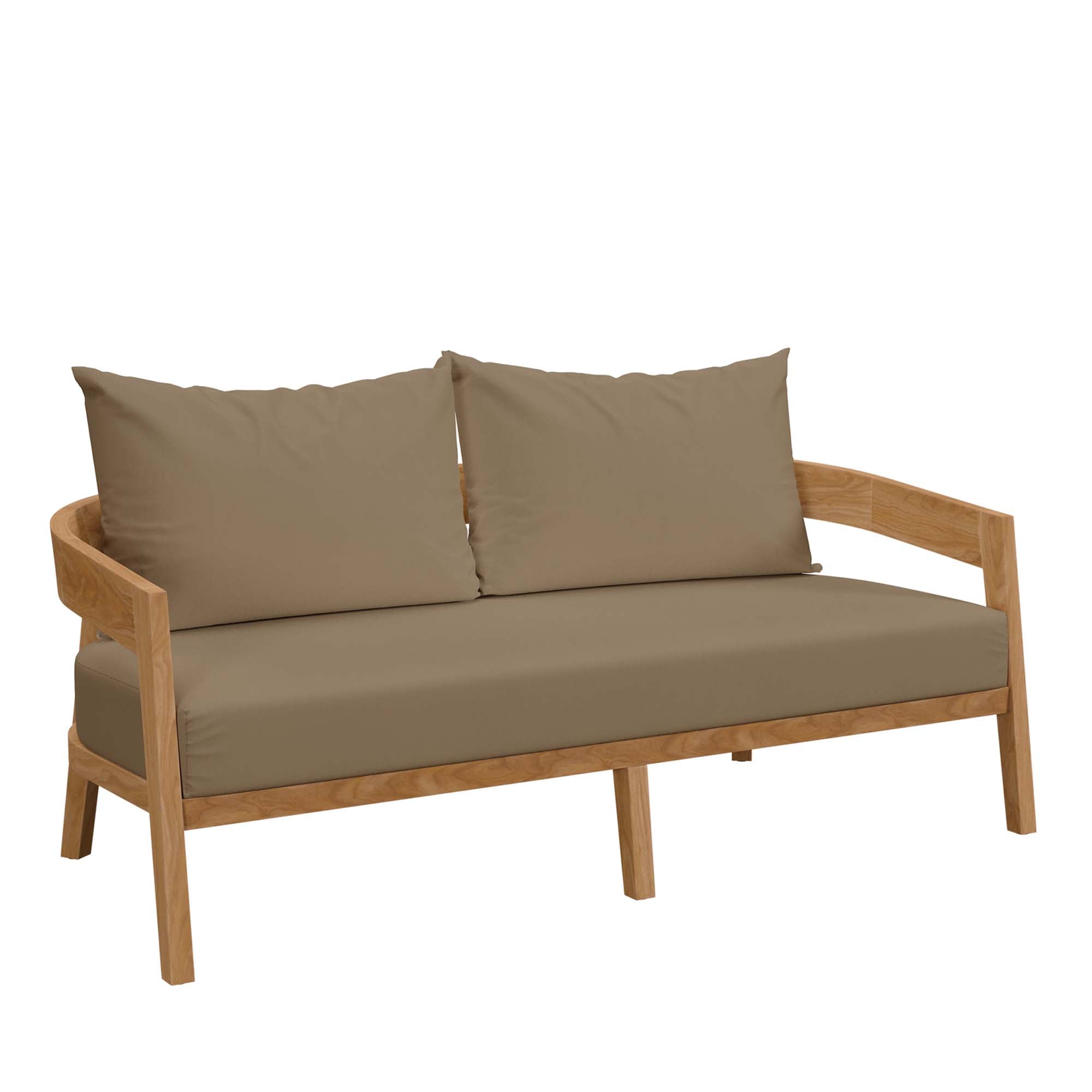 Brisbane 3-Piece Teak Wood Outdoor Patio Set - Natural Light Brown (Armchair, Coffee Table, Loveseat)