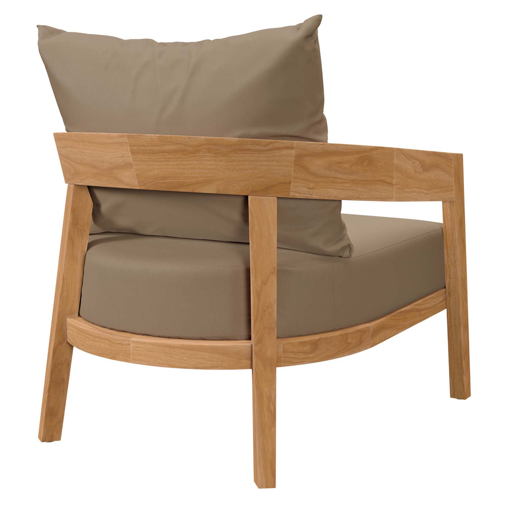 Brisbane 3-Piece Teak Wood Outdoor Patio Set - Natural Light Brown (Armchair, Coffee Table, Loveseat)