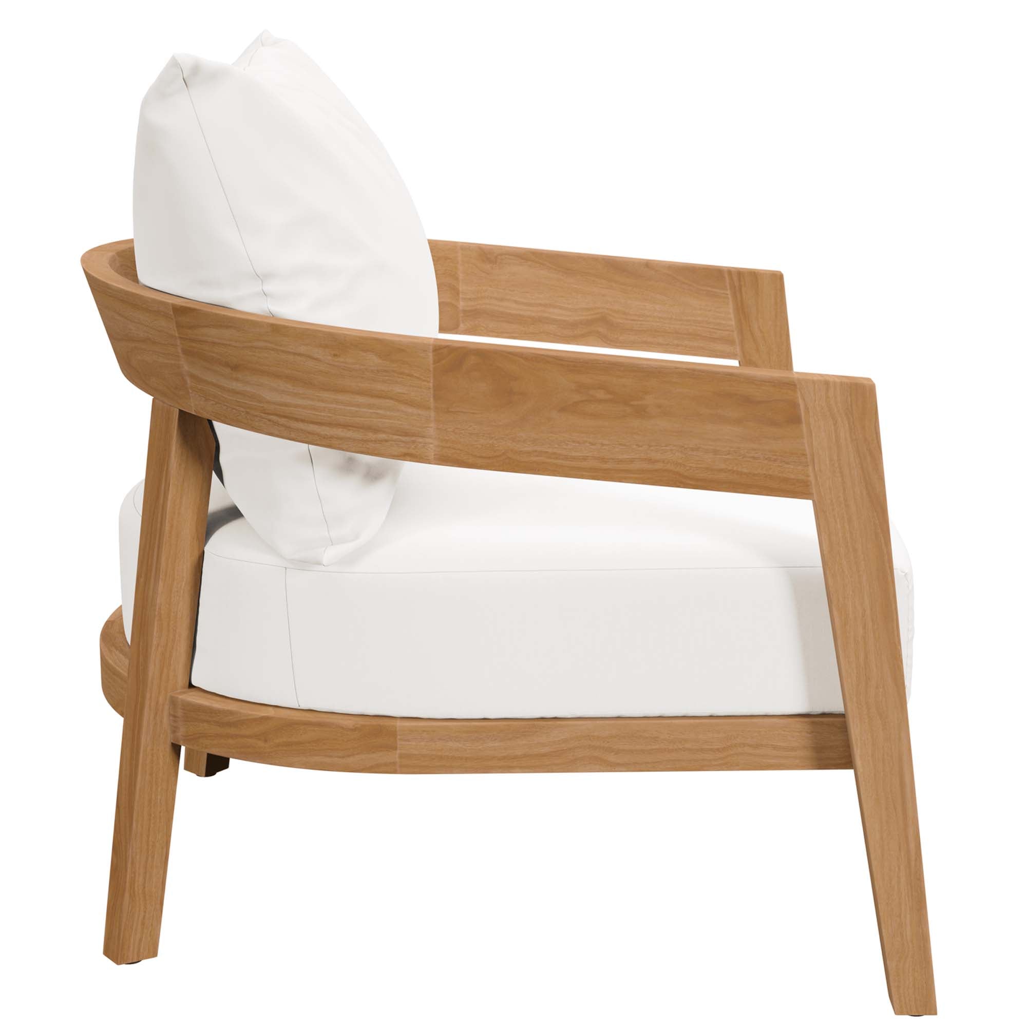 Brisbane 3-Piece Teak Wood Outdoor Patio Set - Natural White (2 Armchairs, Side Table)