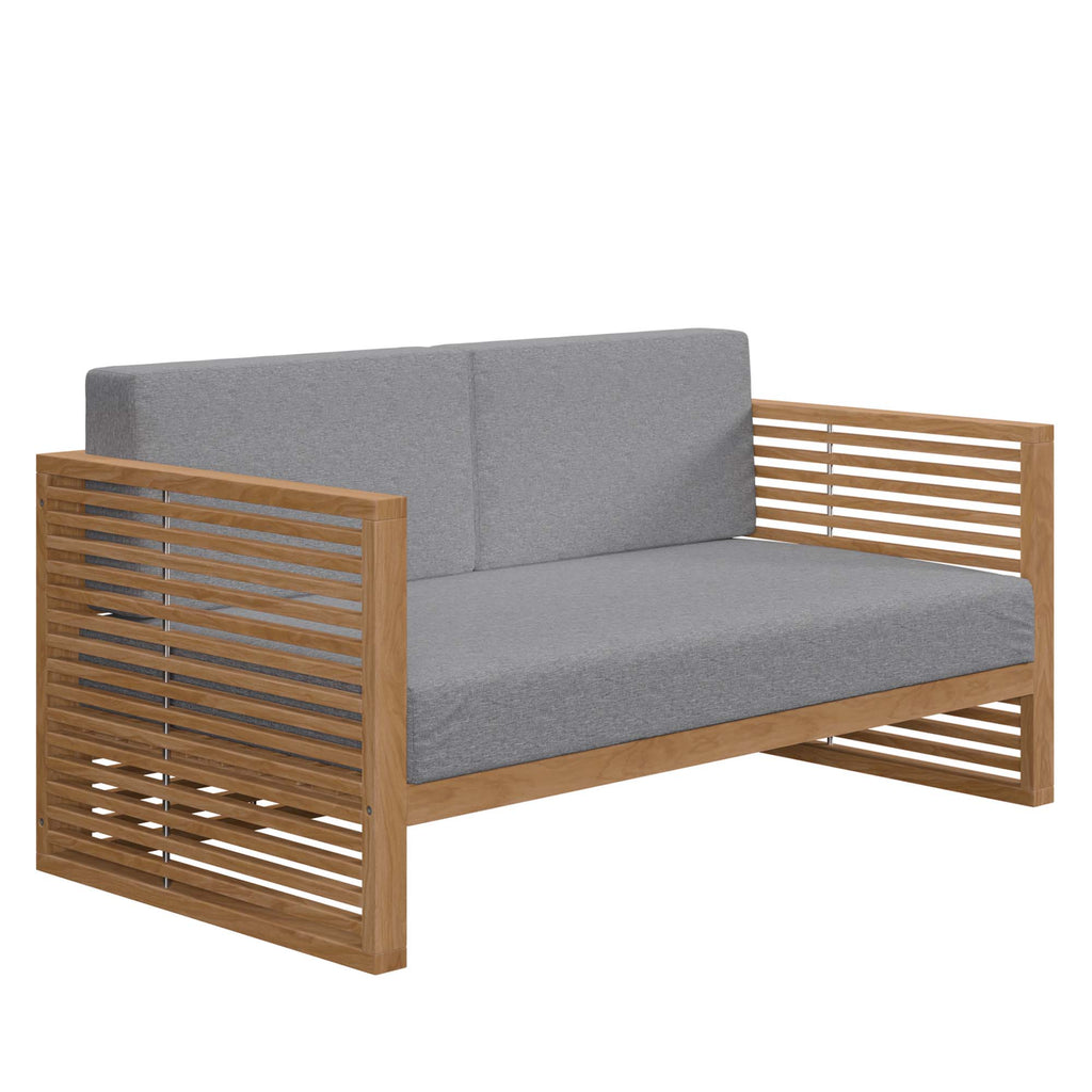 Carlsbad 6-Piece Teak Wood Outdoor Patio Set - Natural Gray