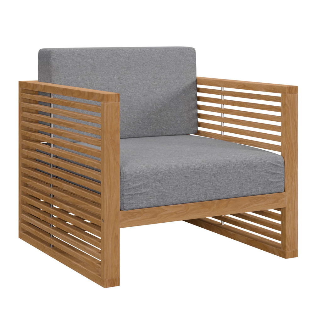 Carlsbad 6-Piece Teak Wood Outdoor Patio Set - Natural Gray