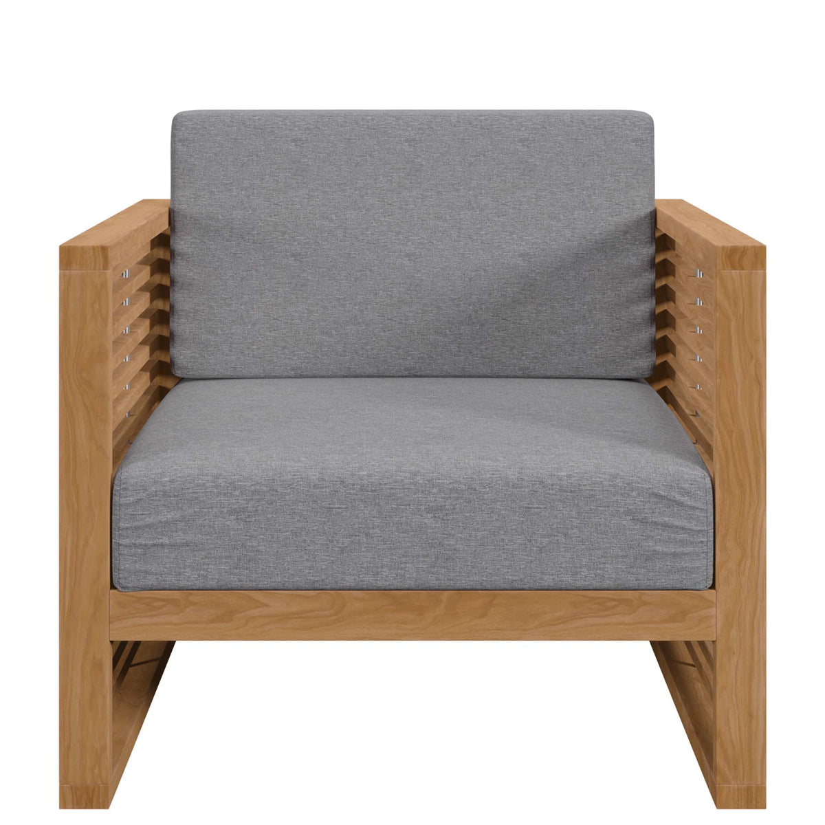 Carlsbad 6-Piece Teak Wood Outdoor Patio Set - Natural Gray