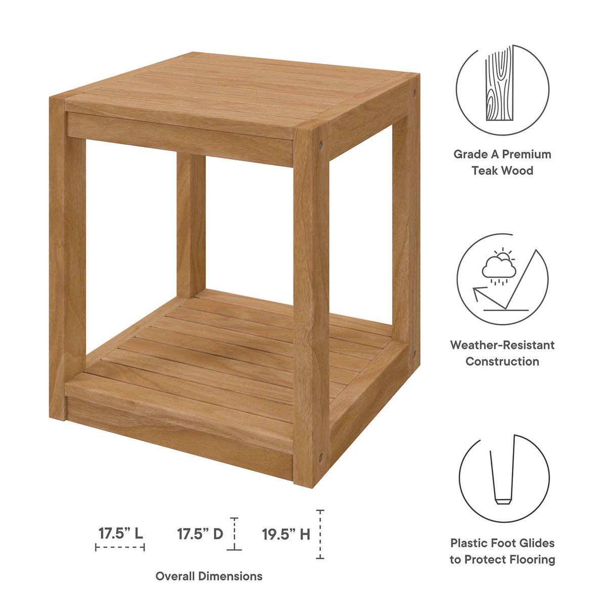 Carlsbad 6-Piece Teak Wood Outdoor Patio Set - Natural Navy