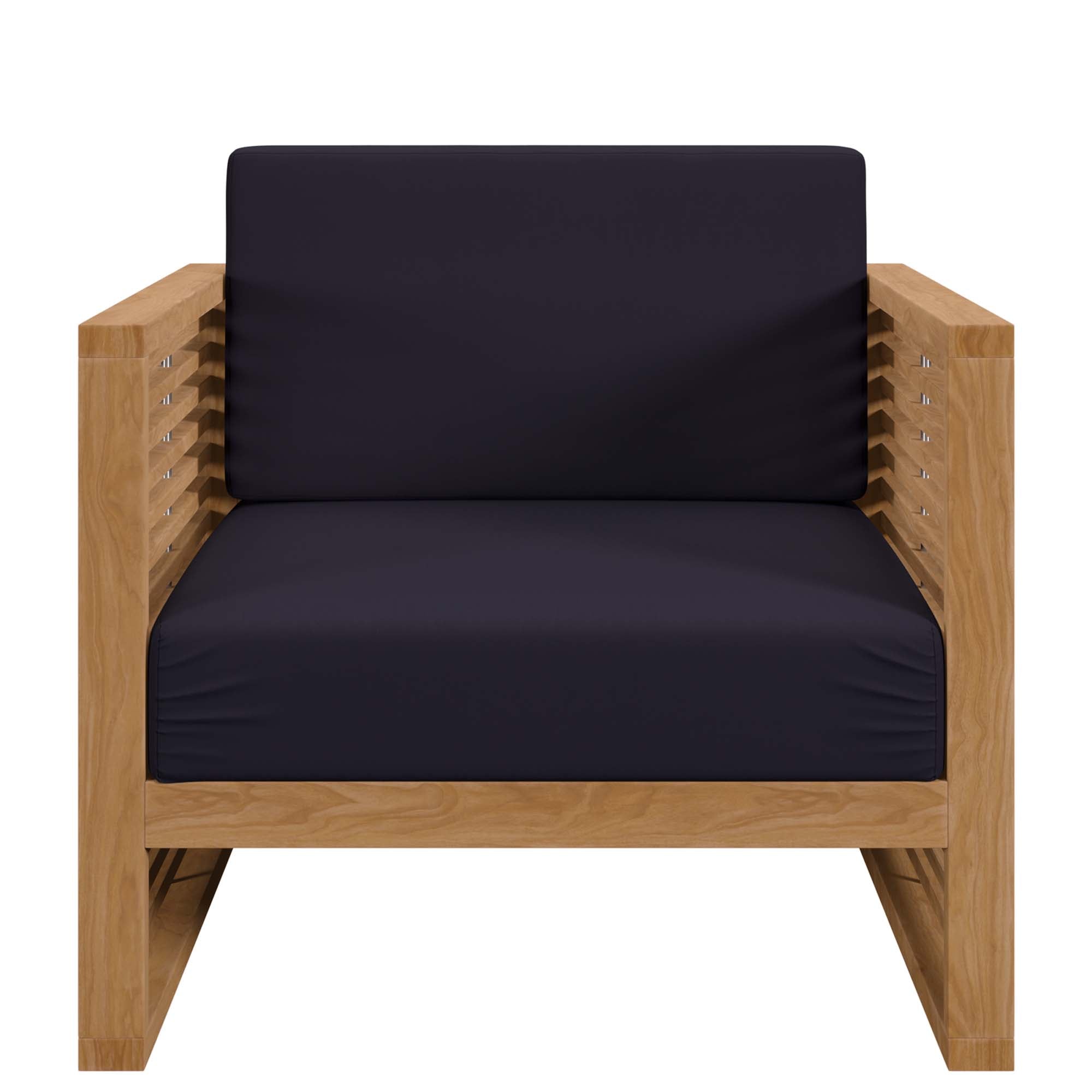Carlsbad 6-Piece Teak Wood Outdoor Patio Set - Natural Navy