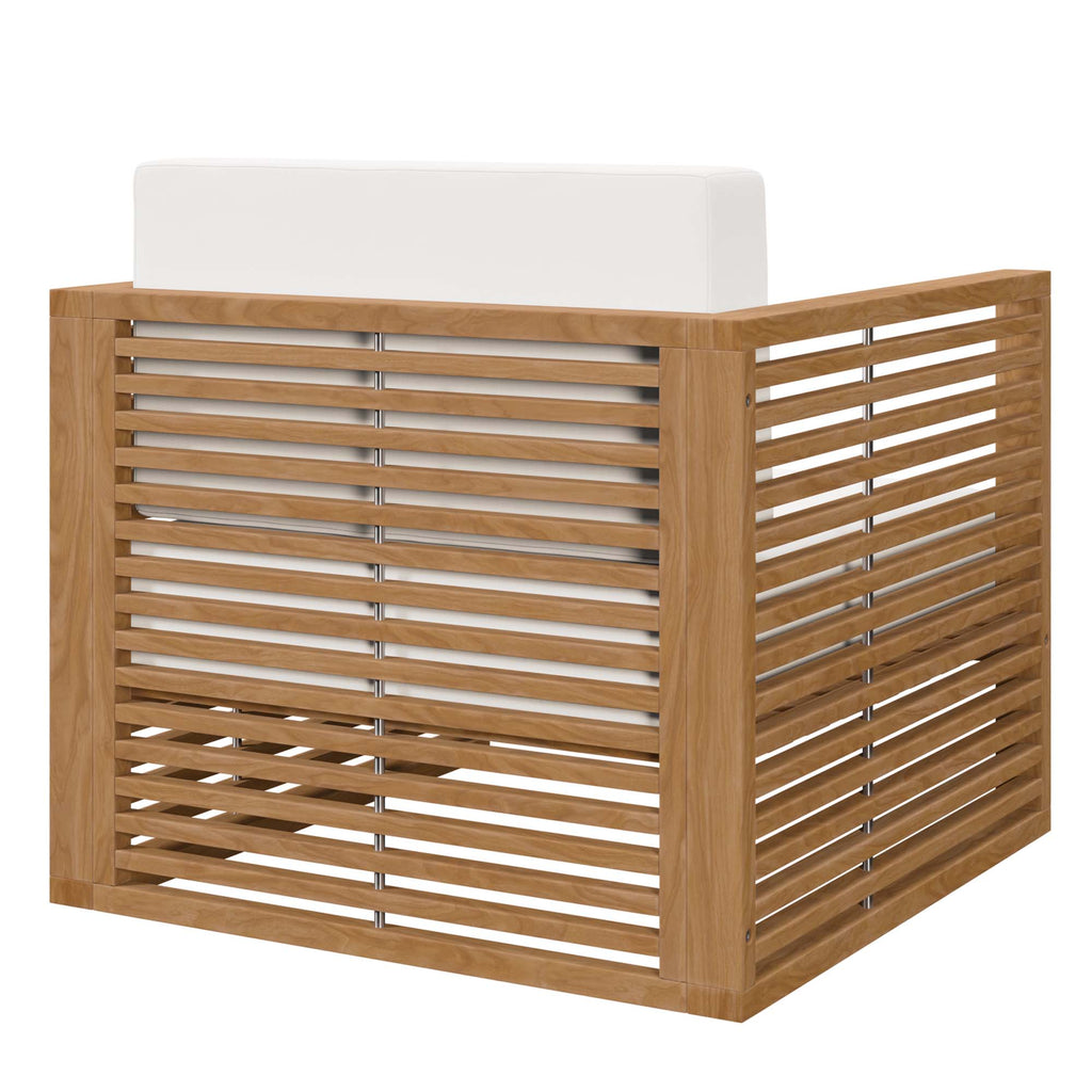 Carlsbad 6-Piece Teak Wood Outdoor Patio Set - Natural White