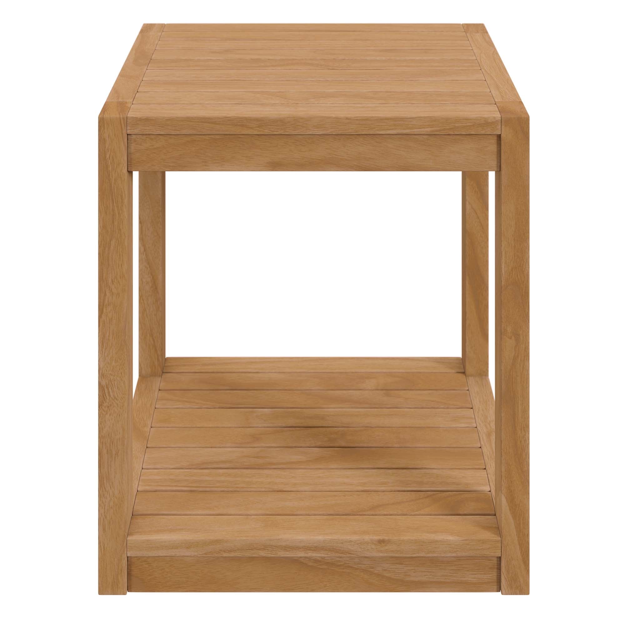 Carlsbad 3-Piece Teak Wood Outdoor Patio Set - Natural Gray (2 Armchairs, Side Table)