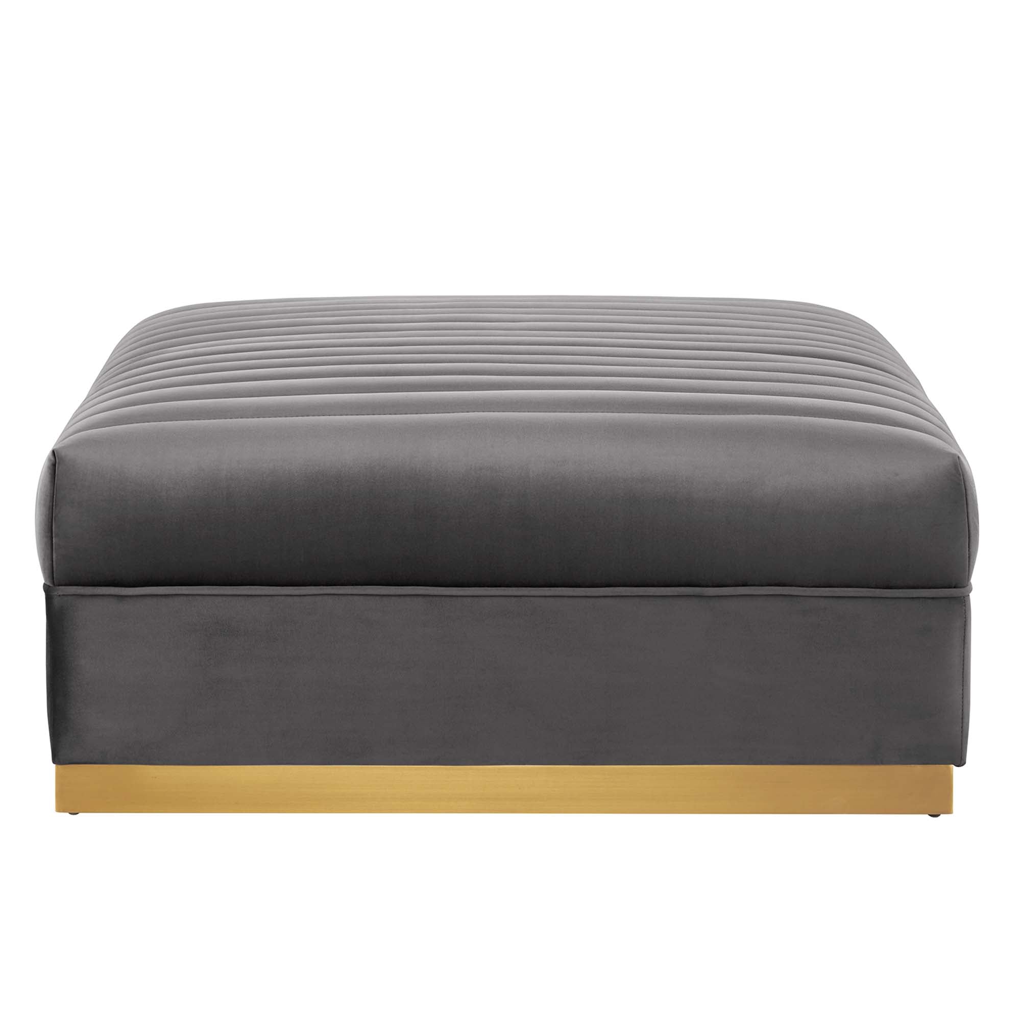 Sanguine 6-Piece Channel Tufted Performance Velvet Modular Sectional Sofa - Gray