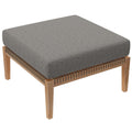 Clearwater Outdoor Patio Teak Wood Ottoman - Gray Graphite