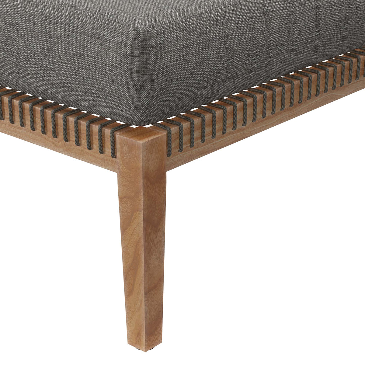 Clearwater Outdoor Patio Teak Wood Ottoman - Gray Graphite
