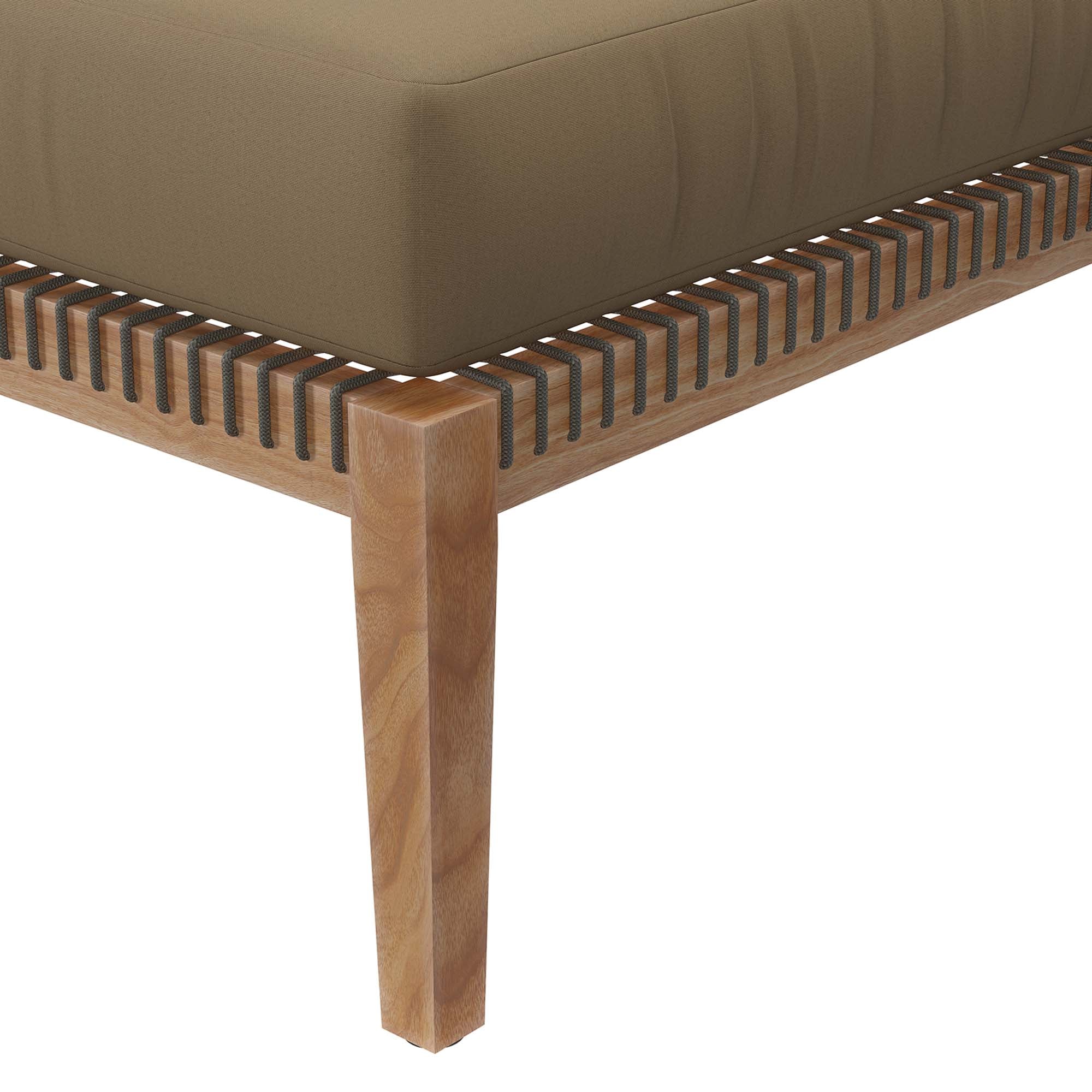 Clearwater Outdoor Patio Teak Wood Ottoman - Gray Light Brown
