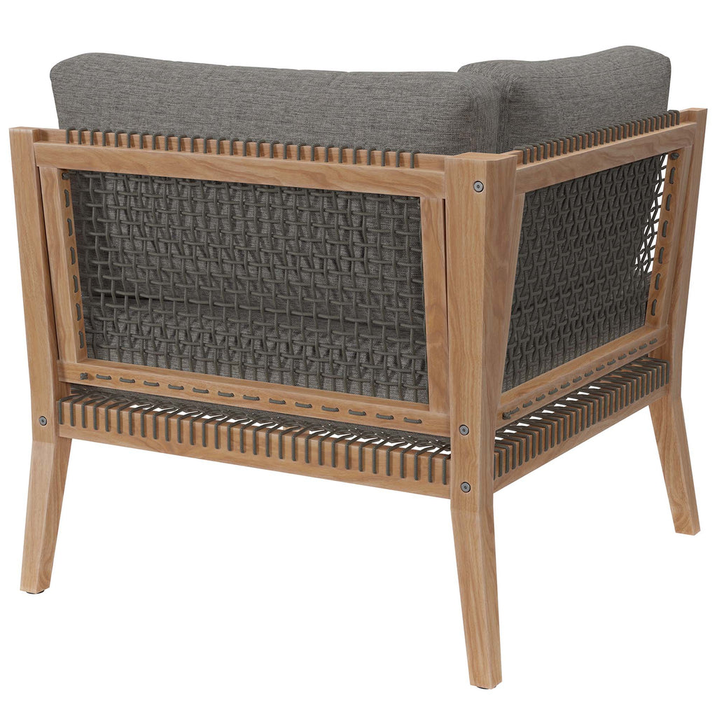 Clearwater Outdoor Patio Teak Wood Corner Chair - Gray Graphite