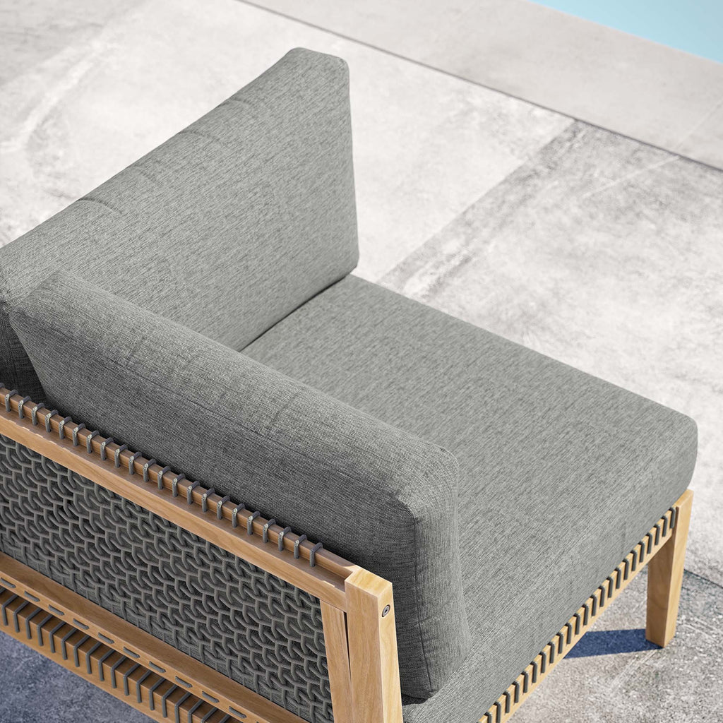Clearwater Outdoor Patio Teak Wood Corner Chair - Gray Graphite