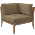 Clearwater Outdoor Patio Teak Wood Corner Chair - Gray Light Brown