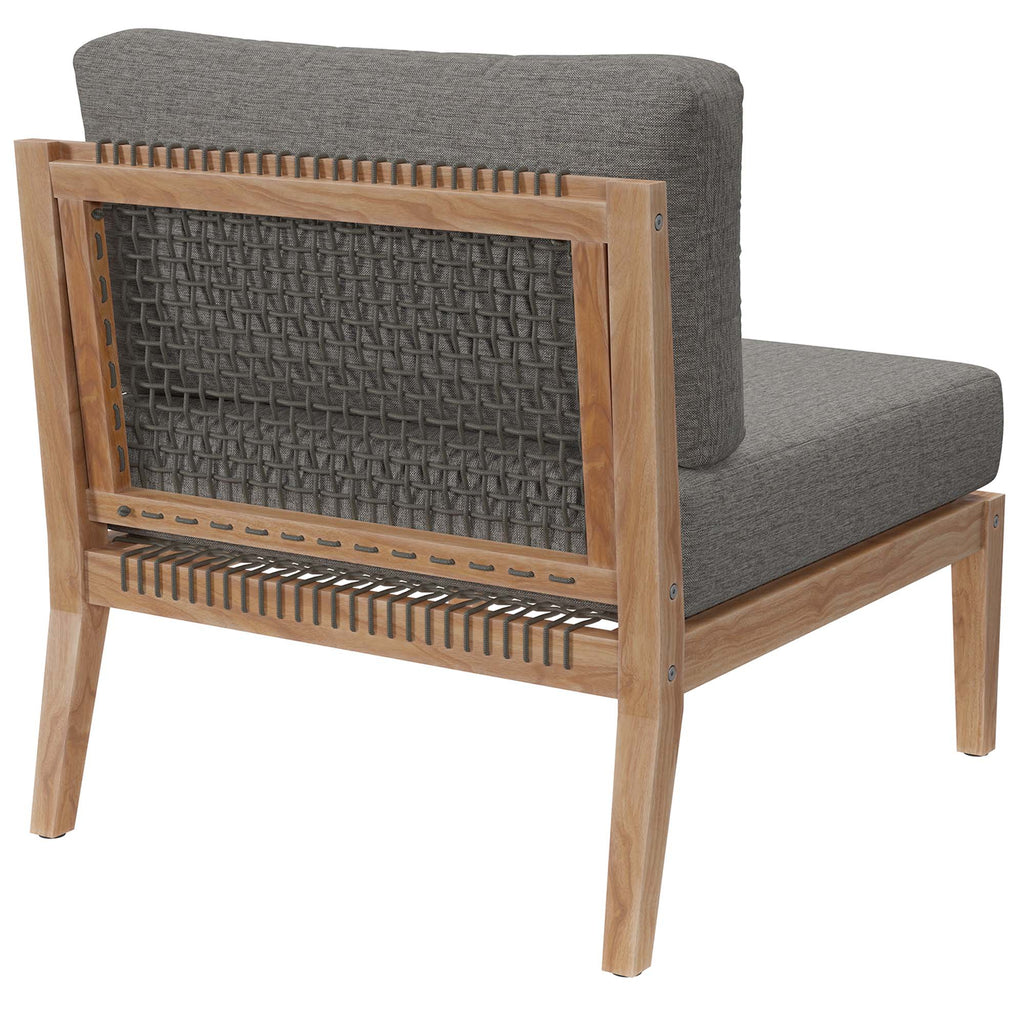 Clearwater Outdoor Patio Teak Wood Armless Chair - Gray Graphite