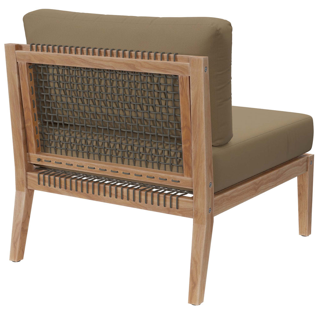 Clearwater Outdoor Patio Teak Wood Armless Chair - Gray Light Brown