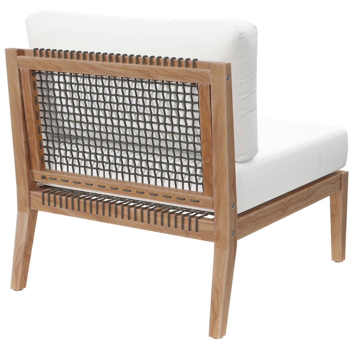 Clearwater Outdoor Patio Teak Wood Armless Chair - Gray White