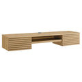 Render Wall Mount Wood Office Desk - Oak