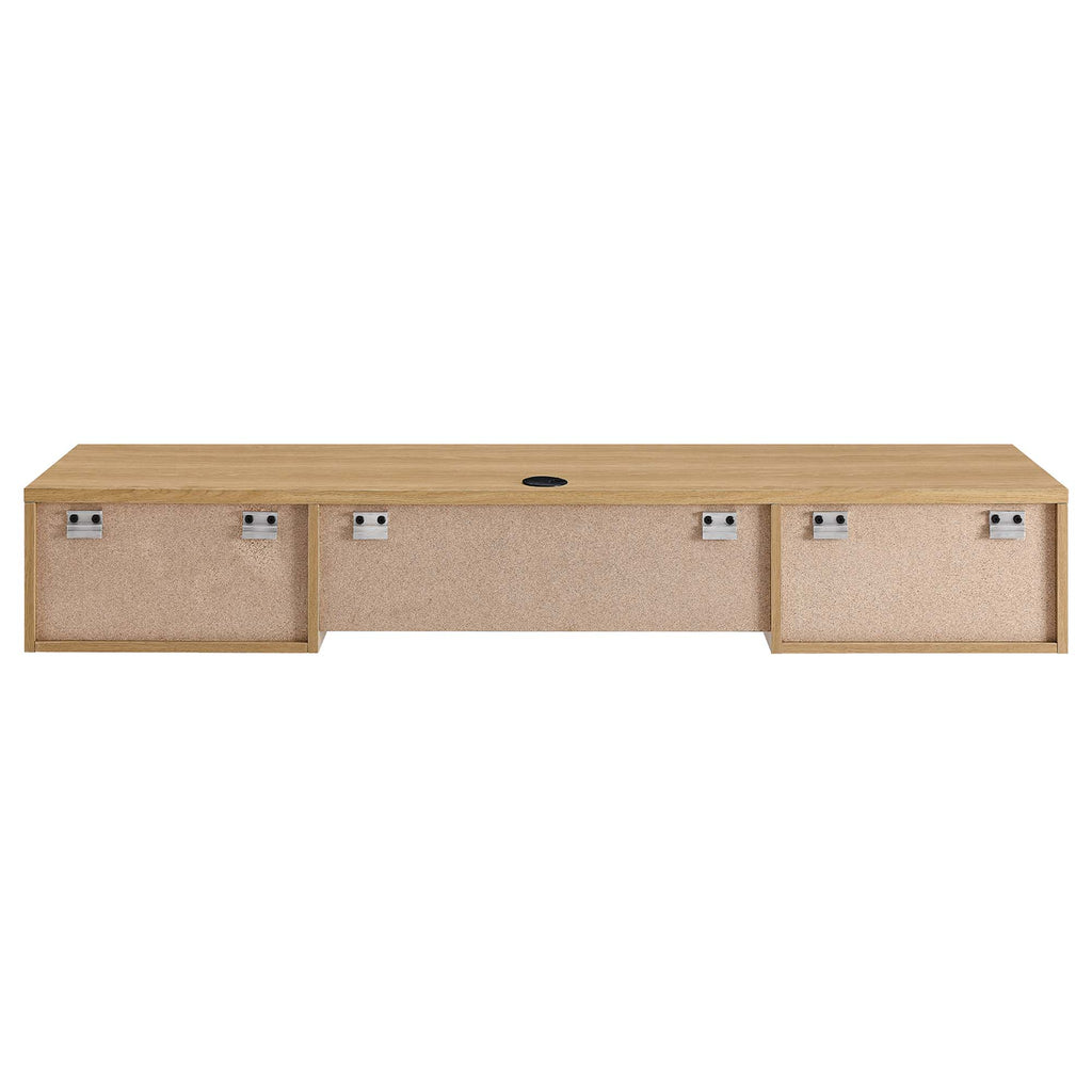 Render Wall Mount Wood Office Desk - Oak