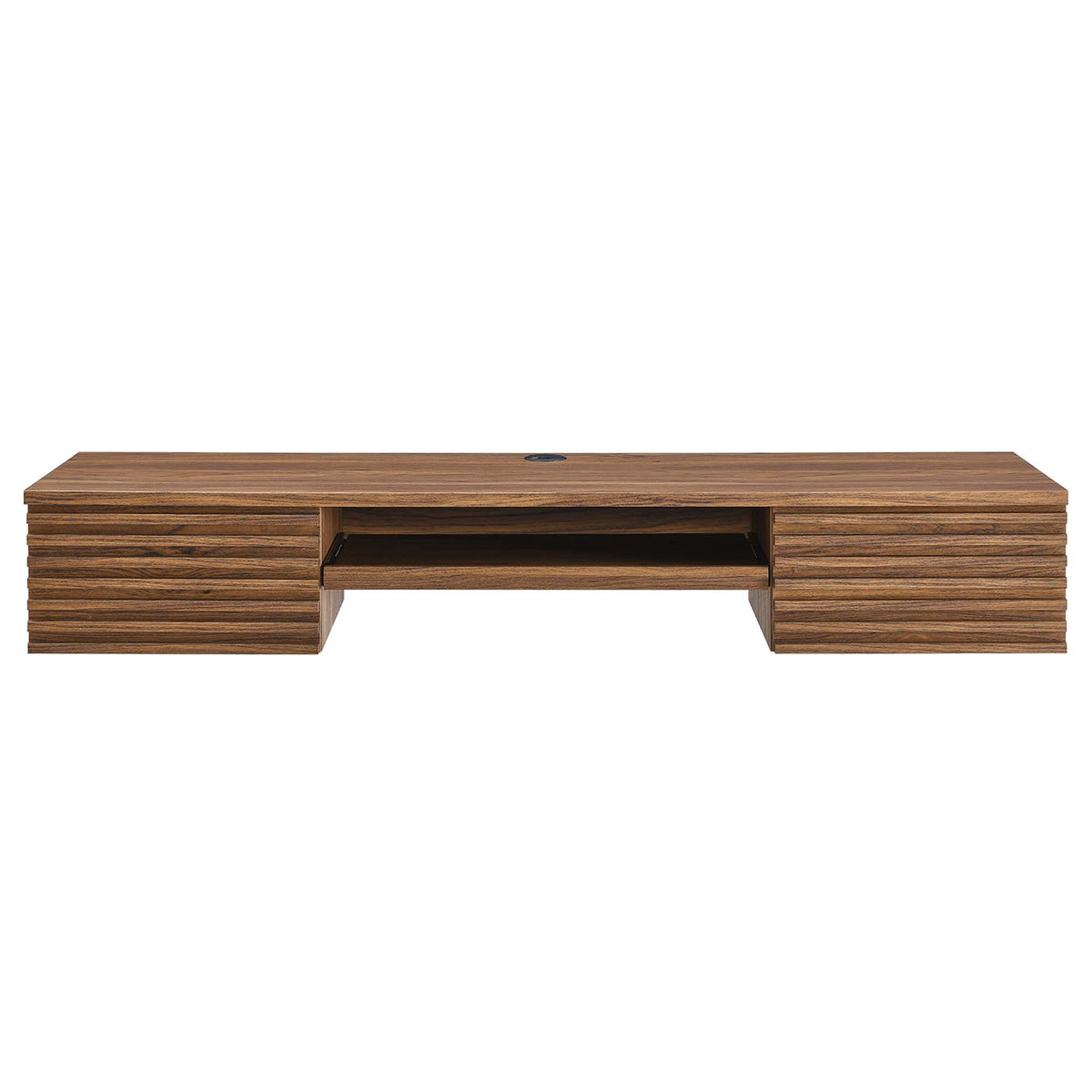Render Wall Mount Wood Office Desk - Walnut