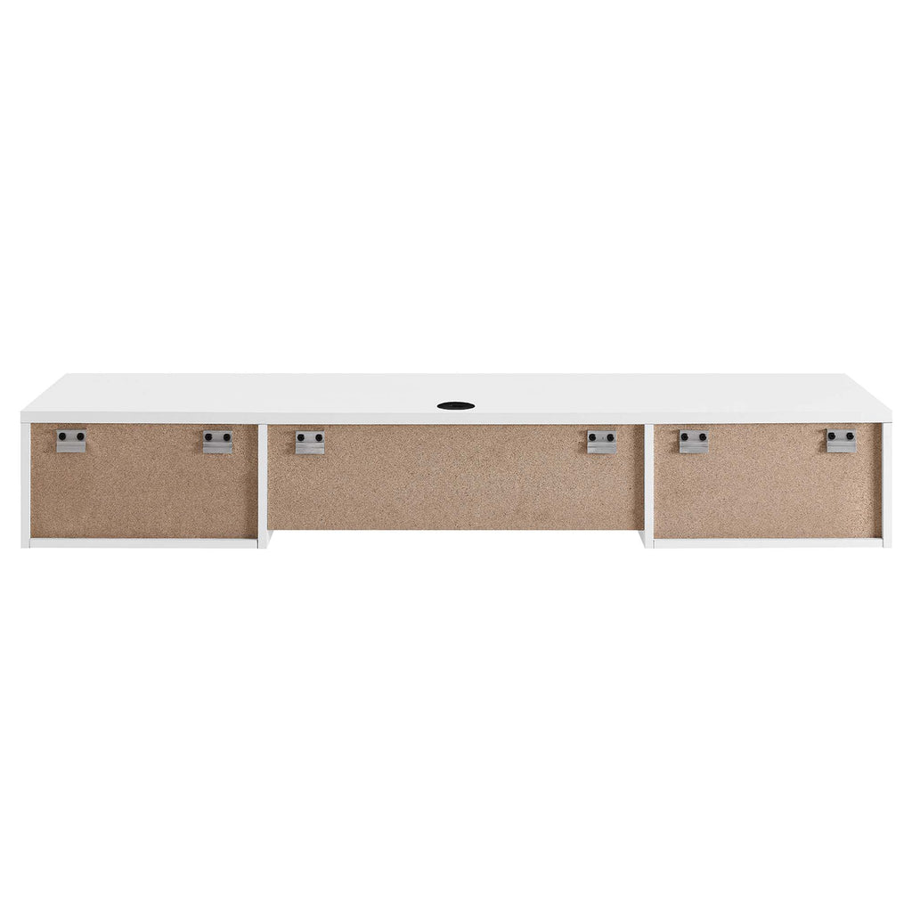 Render Wall Mount Wood Office Desk - White